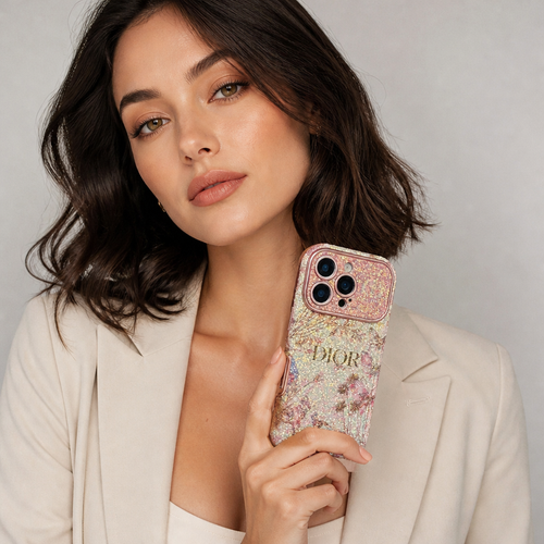 Women's Sparkling Diamond Flower Phone Case for iPhone