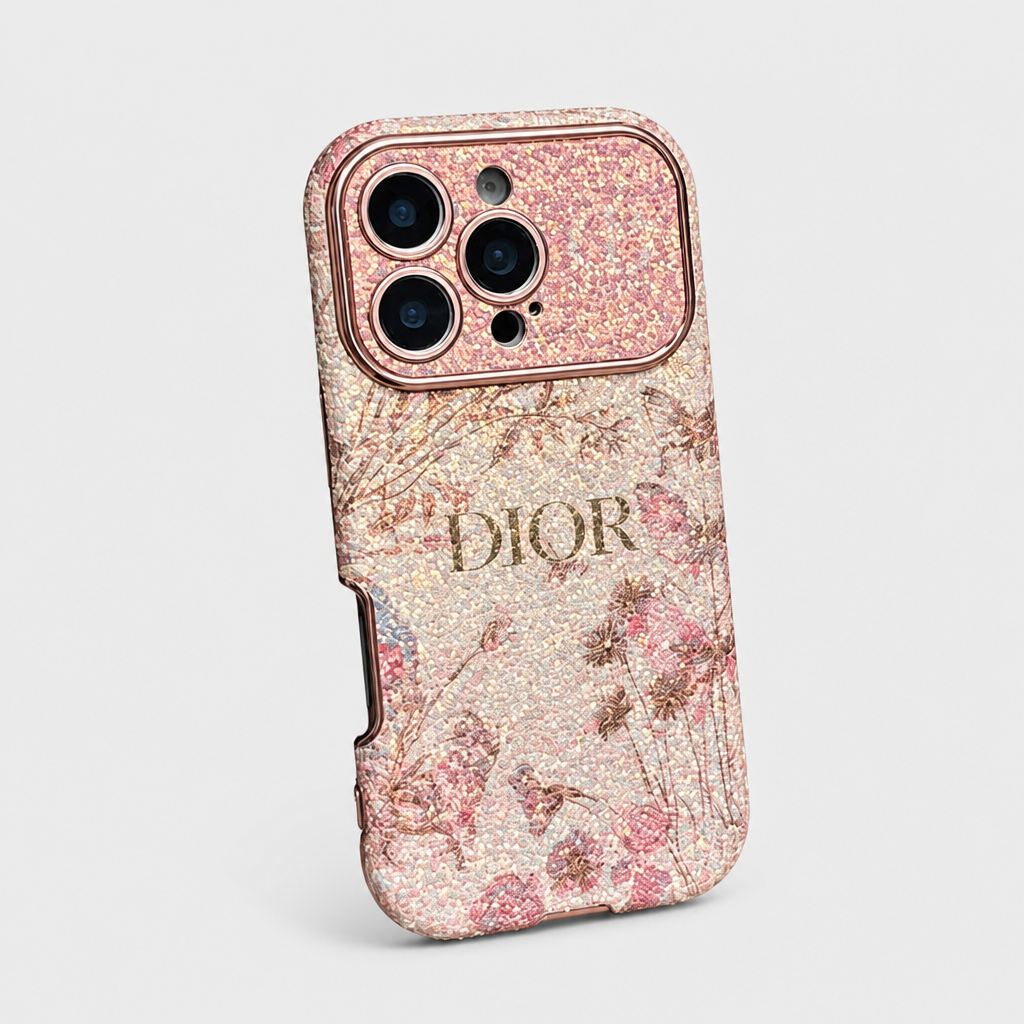 Women's Sparkling Diamond Flower Phone Case for iPhone — product detail view.