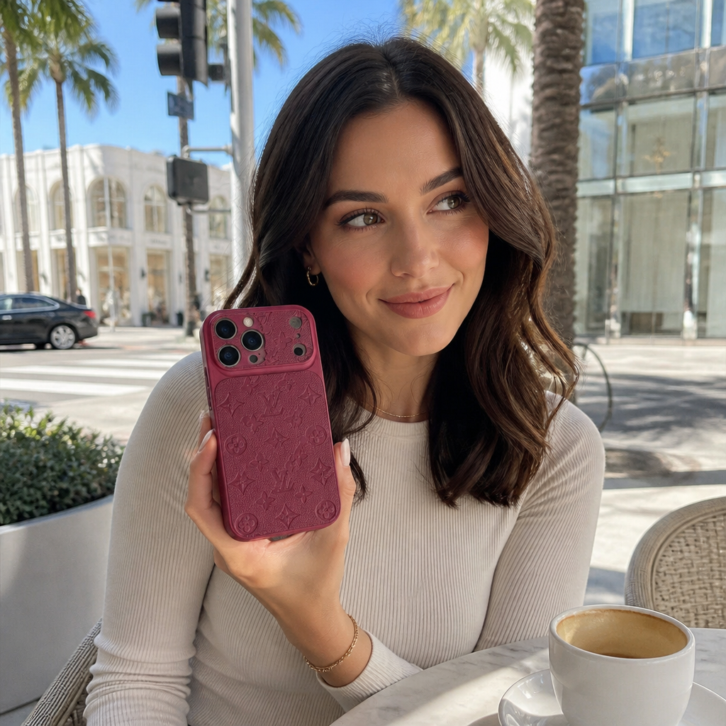 Burgundy – Double Floral Pattern — lifestyle photo in Los Angeles.