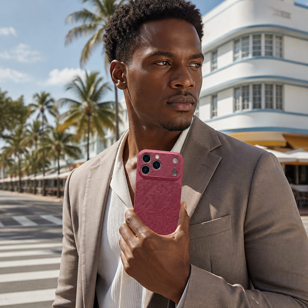 Burgundy – Small Floral Pattern — lifestyle photo in Miami.