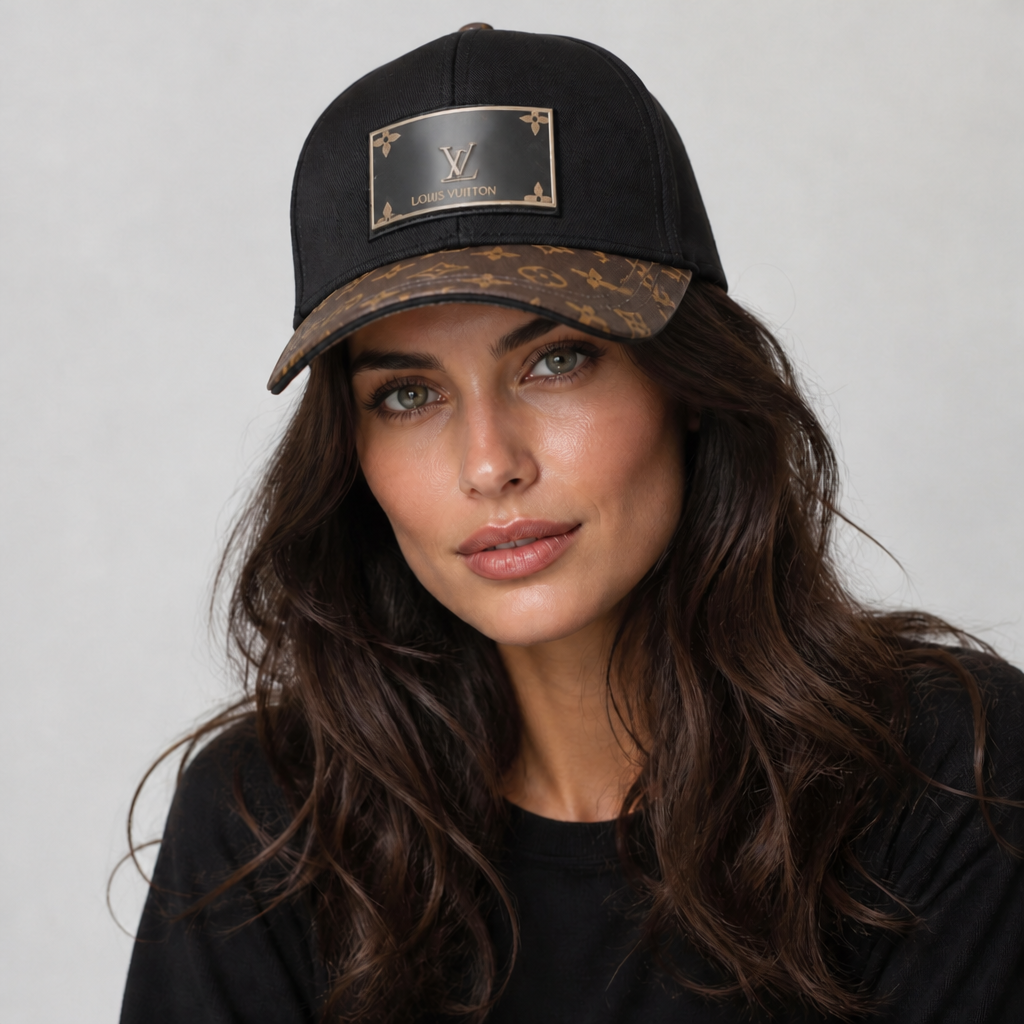 JT verified 15428331667706-model-a-studio 7300082e3204 — Black Plaque & Patterned Brim