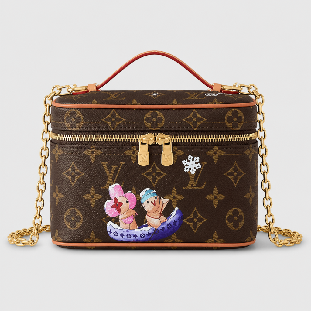7.9 in Hard — Brown Monogram, Red Character Print — front view.