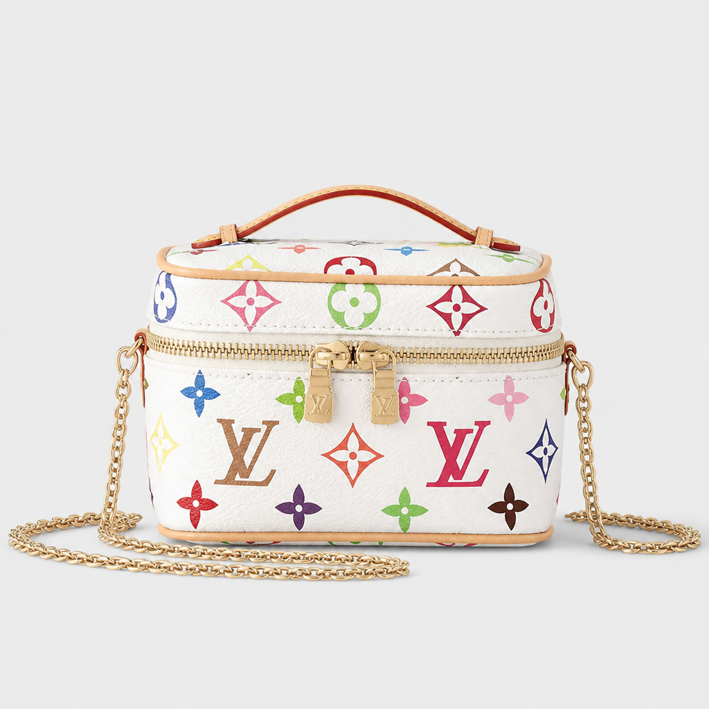 5.5 in Hard — White Multicolor Monogram — front view.