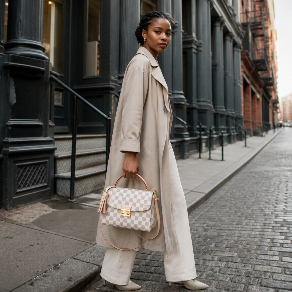 Light cream checker — lifestyle photo in New York City.