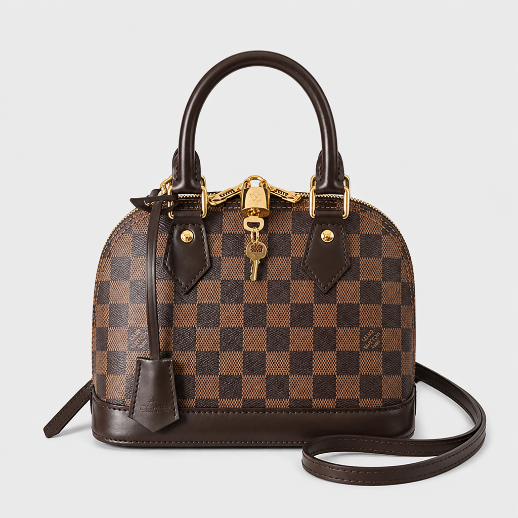 Dark brown checker — 9.8 in — front view.