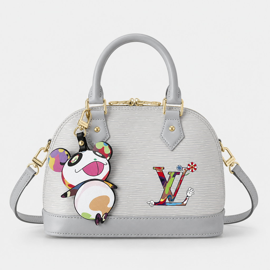 Gray graphic, animal charm — 9.8 in — front view.