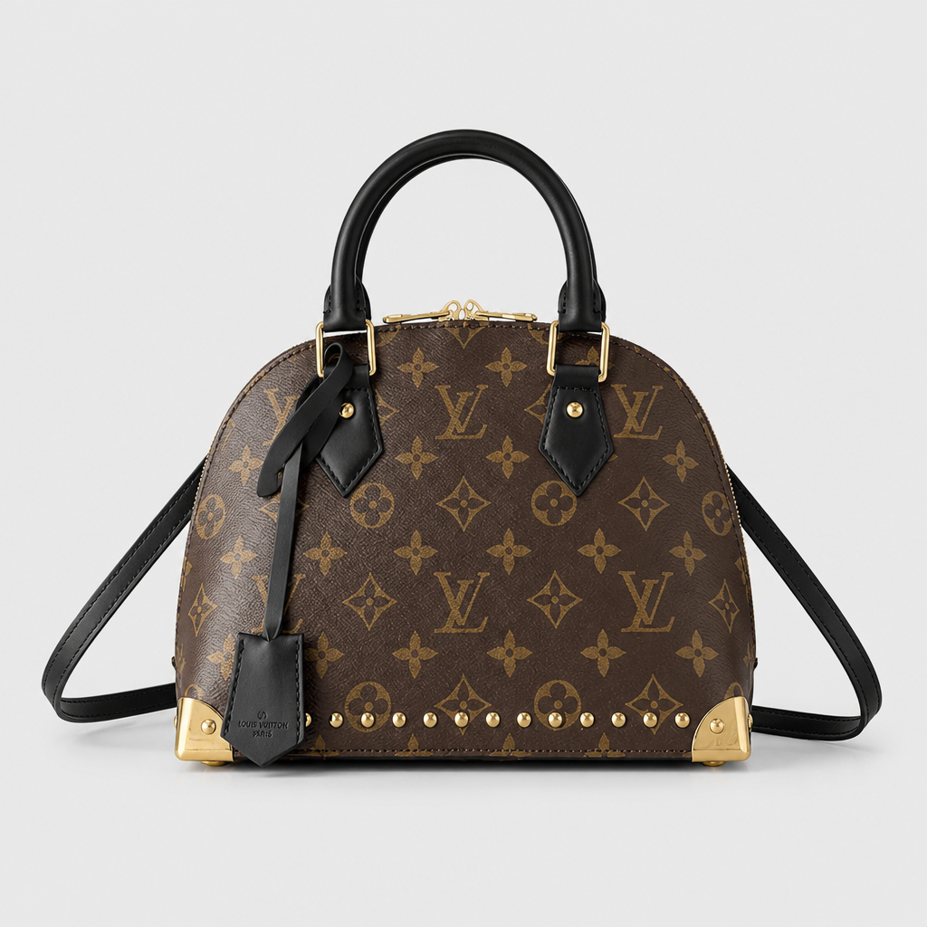 JT verified 15428694671610-front-017 a4fcd2392136 — Brown monogram, black trim — 9.3 in