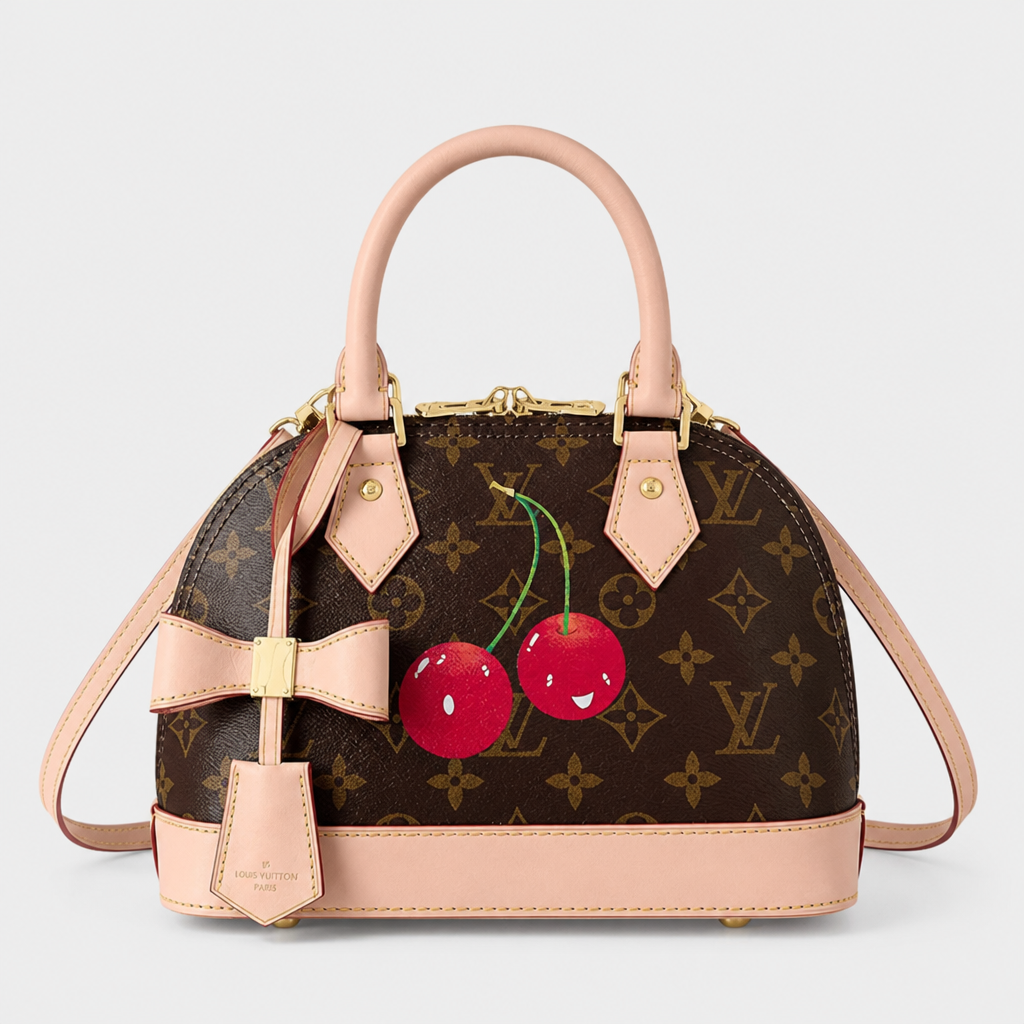 Brown cherry monogram — 9.3 in — front view.