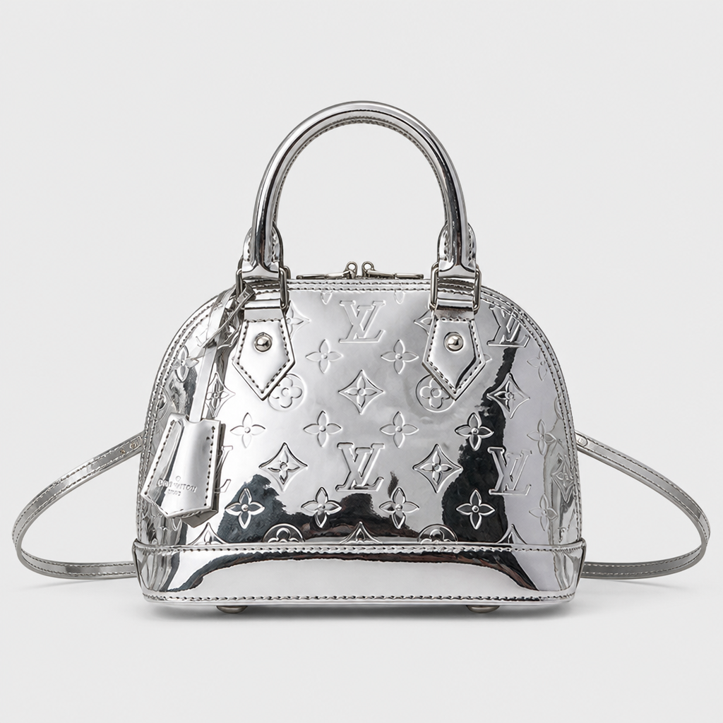 Metallic silver monogram — 9.3 in — front view.