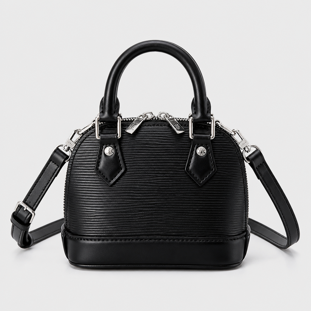 Black ribbed — 7.1 in — front view.
