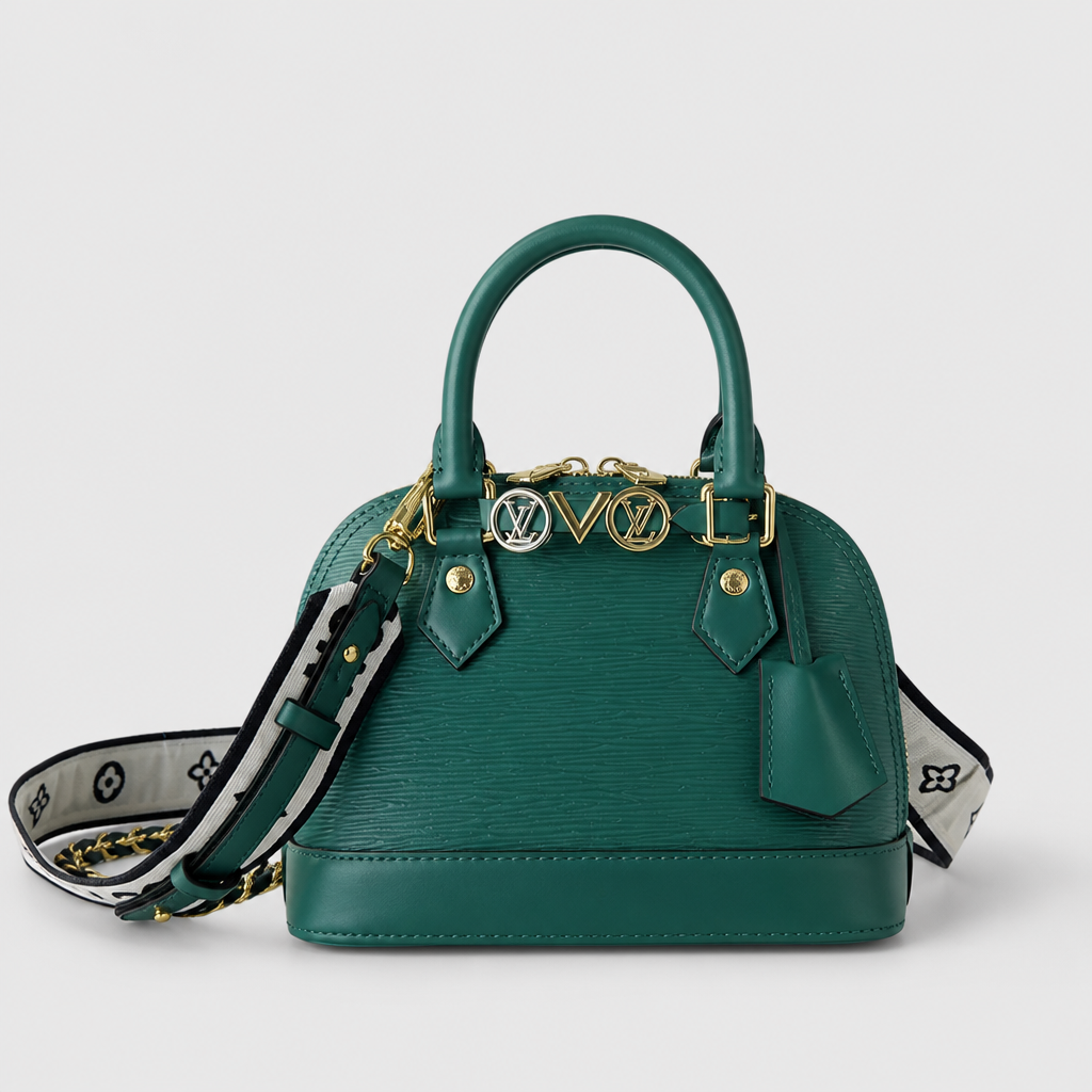 Deep teal, green/white strap — 7.1 in — front view.