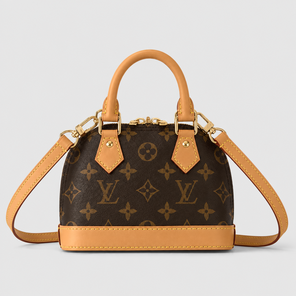 JT verified 15428694671610-front-037 b9ef3f2b64d7 — Brown monogram, tan trim — 7.1 in