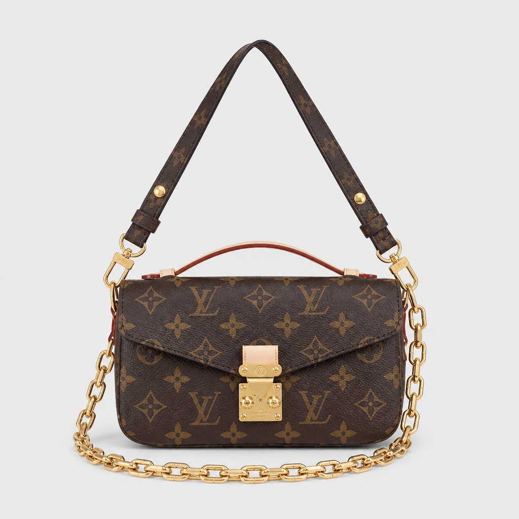 Dark brown monogram — front view.