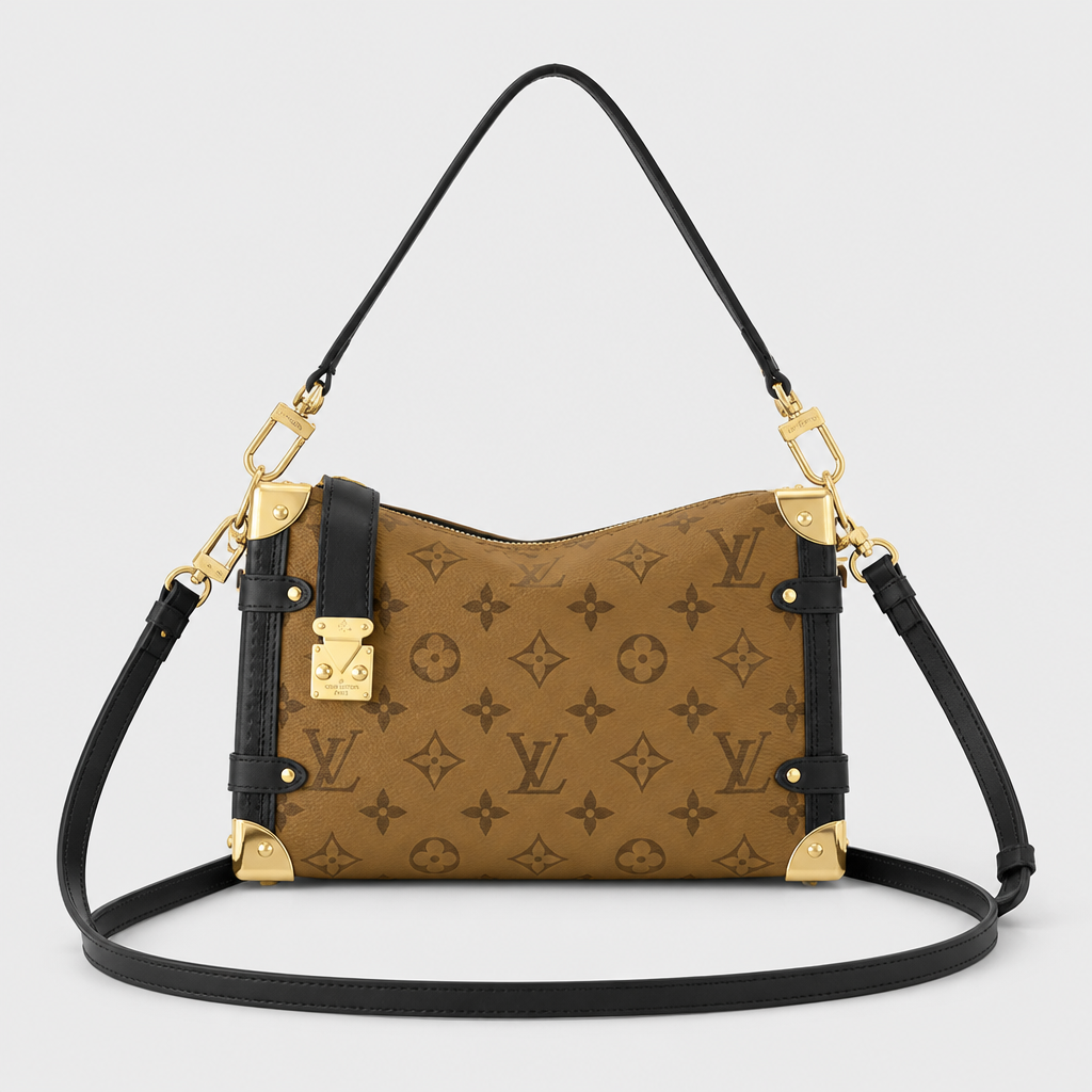 JT verified 15428695982330-front-002 af30fe335ce2 — Tan monogram with black trim, small