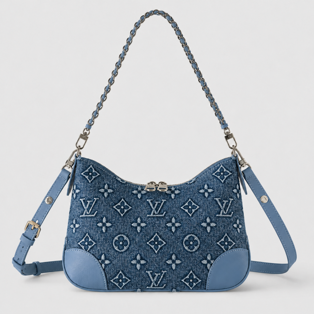 JT verified 15428696047866-front-005 1ebb5a35c08a — Blue-gray monogram, blue trim — 11.4 in