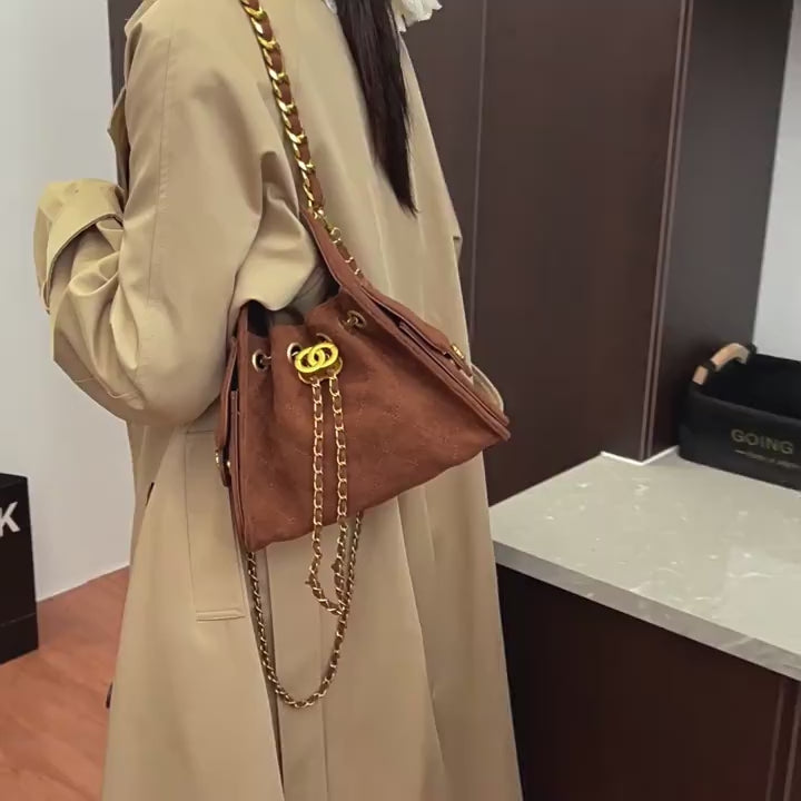 Women's Fashion Chain Bucket Shoulder Bag — product video
