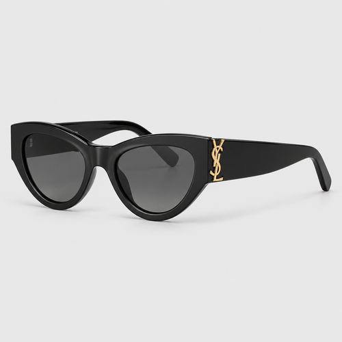 Gold-Logo Retro Cat-Eye Sunglasses