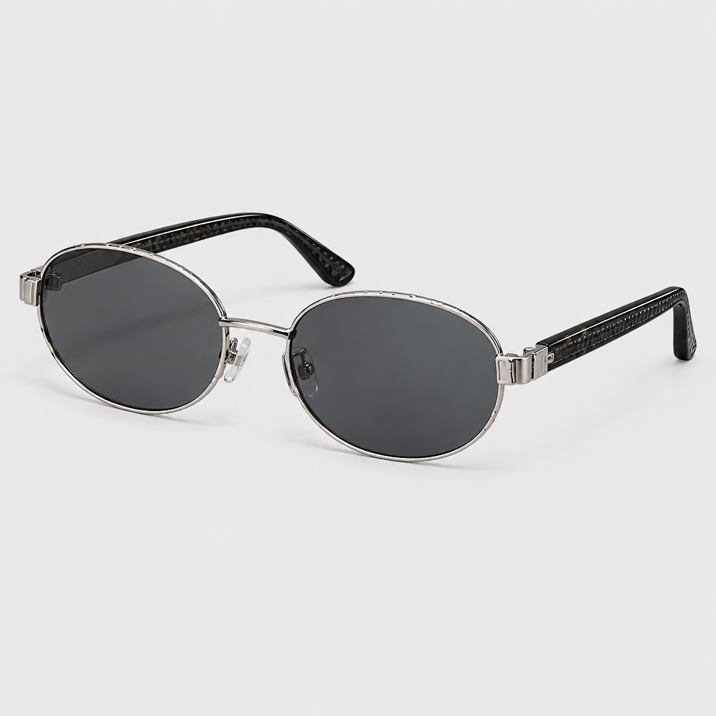 JT SOP 2026-10-06 — Bright silver frame with gray film lenses