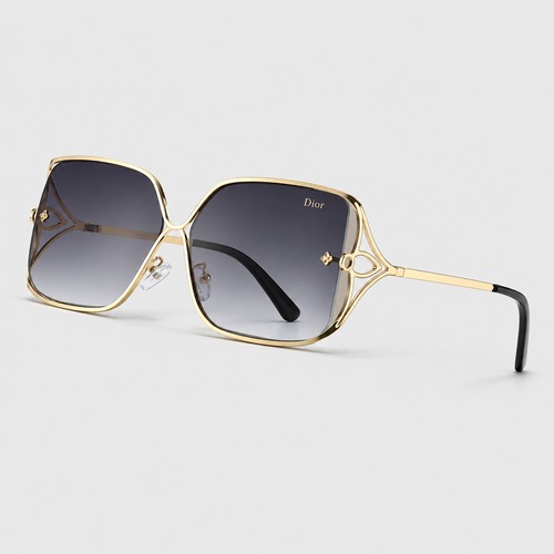 Unisex Square Metal Gradient Sunglasses