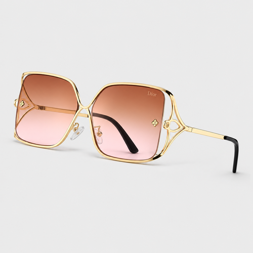 Unisex Square Metal Gradient Sunglasses