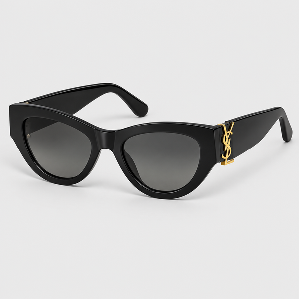 Gold-Logo Retro Cat-Eye Sunglasses