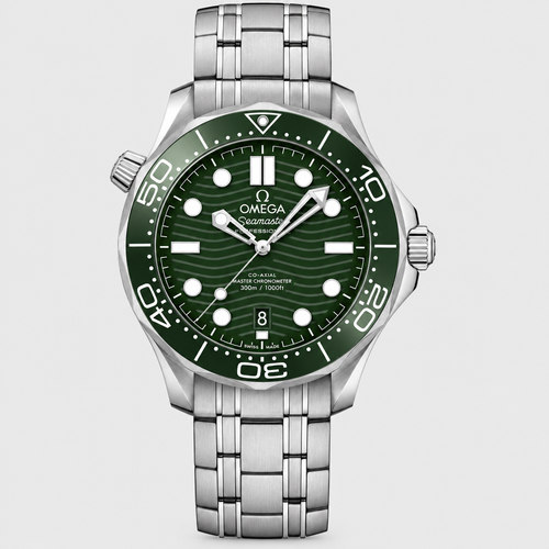 Wave-Pattern Round Bezel Watch