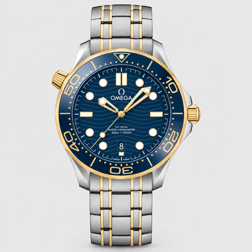 Wave-Pattern Round Bezel Watch