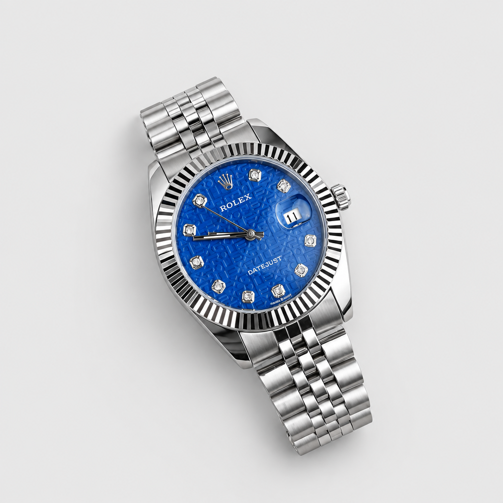 JT SOP 2026-10-06 — Silver Tone / Patterned Blue Dial