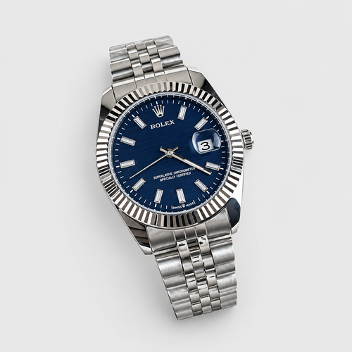 Fluted-Bezel Textured Dial Watch