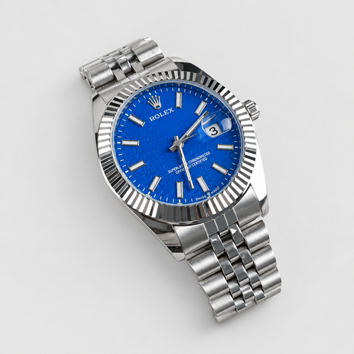 Fluted-Bezel Textured Dial Watch