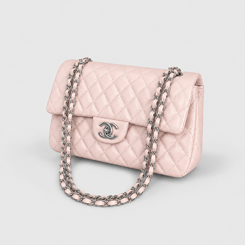 Quilted Crossbody Bag — Neutral & Pink
