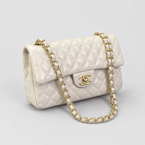 Quilted Crossbody Bag — Neutral & Pink