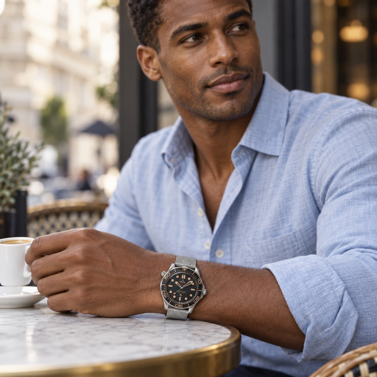 Retro Diver worn by a male model in a relaxed casual setting